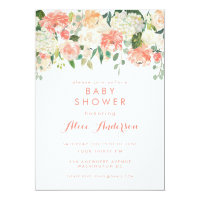 Watercolor Floral Garden Baby Shower Invite