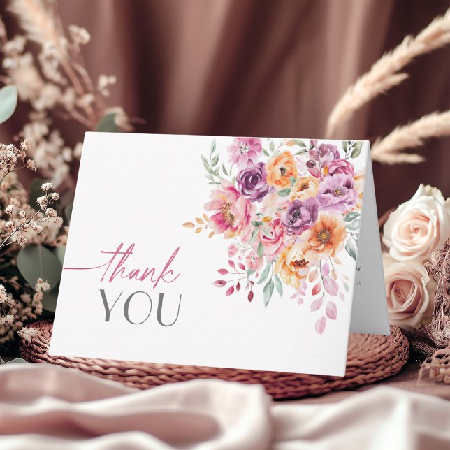 Watercolor Floral Garden Baby Shower Thank You (Creator Uploaded)