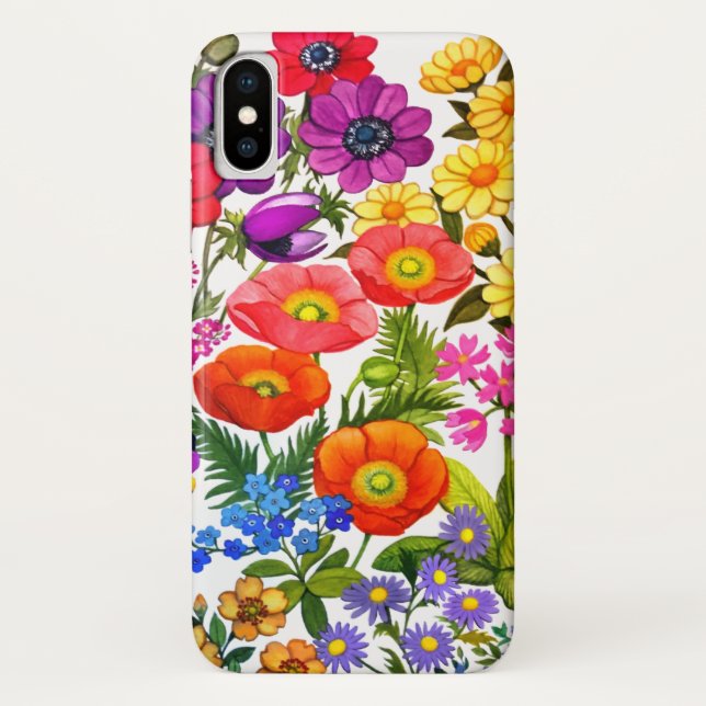 Watercolor Floral Garden iPhone Case (Back)