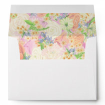 Watercolor Floral Garden Party Crest Envelope