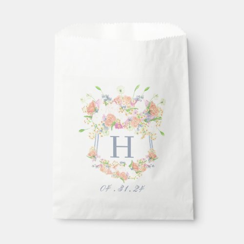 Watercolor Floral Garden Party Crest Favor Bag