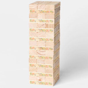 Watercolor Floral Garden Party Crest Wedding Topple Tower