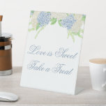 Watercolor Floral Garden Party Sweets Table Sign<br><div class="desc">Get the party started on your evening in the garden with this gorgeous watercolor blue and white hydrangea floral wedding crest sweet table sign. Every insert is more deliciously colorful than the next. With pops of blue, green, and white, every elegant and whimsical detail of your day is delightfully coordinated....</div>