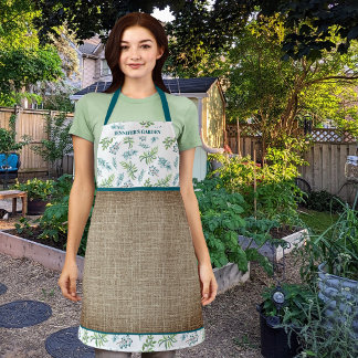 Watercolor Floral Garden Personalized Apron