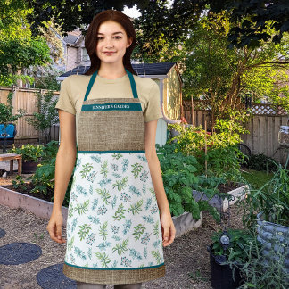 Watercolor Floral Garden Personalized Apron