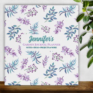 Watercolor Floral Garden Personalized Planner 3 Ring Binder