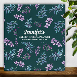Watercolor Floral Garden Personalized Planner 3 Ring Binder