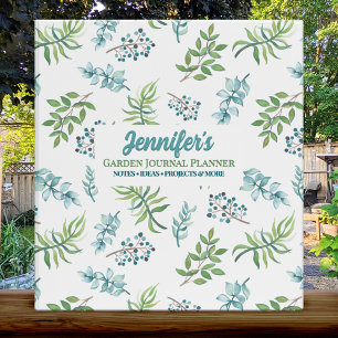 Watercolor Floral Garden Personalized Planner 3 Ring Binder