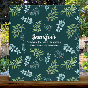 Watercolor Floral Garden Personalized Planner 3 Ring Binder