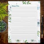 Watercolor Floral Garden Planner Binder Paper<br><div class="desc">Cute coordinating watercolor floral design lined paper for the garden binder.</div>