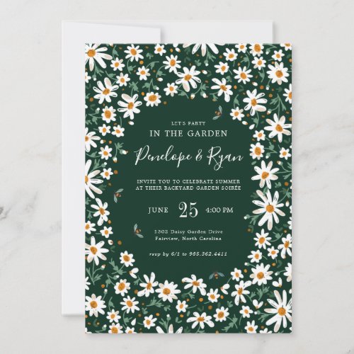 Watercolor Floral Garden  Summer Soire Party Invitation