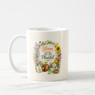 Watercolor Floral Gardening Inspirational Design Coffee Mug