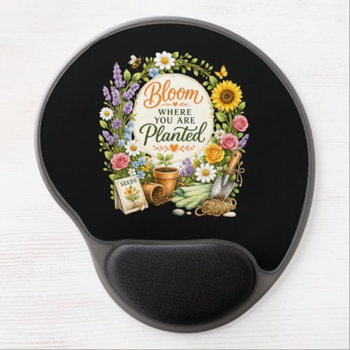 Watercolor Floral Gardening Inspirational Design Gel Mouse Pad