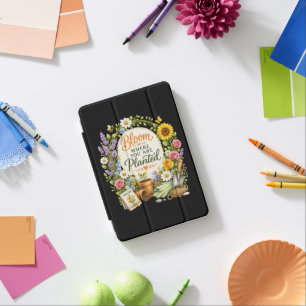 Watercolor Floral Gardening Inspirational Design iPad Mini Cover