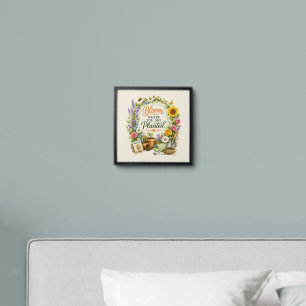 Watercolor Floral Gardening Inspirational Design Peel And Stick Photo Tile