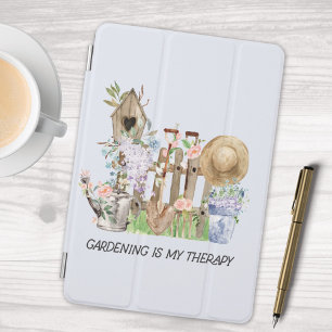 Watercolor Floral Gardening Tools and Funny Quote iPad Mini Cover
