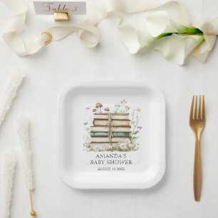 Watercolor Floral Gender Neutral Baby Shower Paper Plates