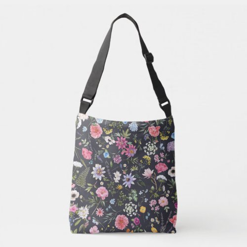 Watercolor Floral Gentle Summer Pattern Crossbody Bag