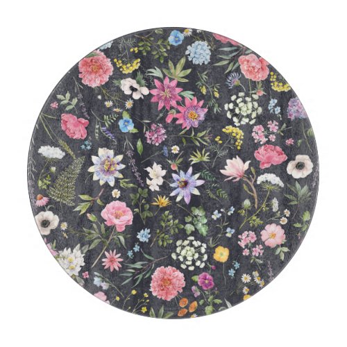 Watercolor Floral Gentle Summer Pattern Cutting Board