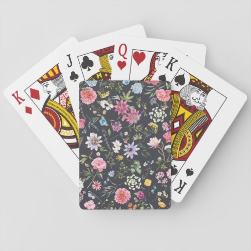 Watercolor Floral Gentle Summer Pattern Playing Cards