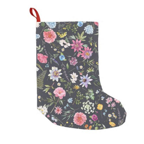 Watercolor Floral Gentle Summer Pattern Small Christmas Stocking