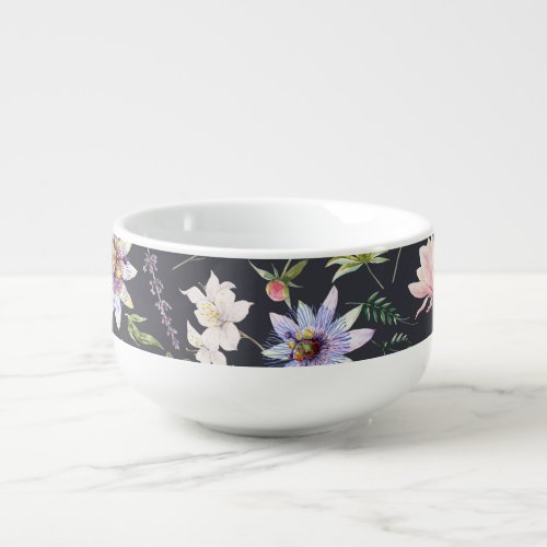 Watercolor Floral Gentle Summer Pattern Soup Mug