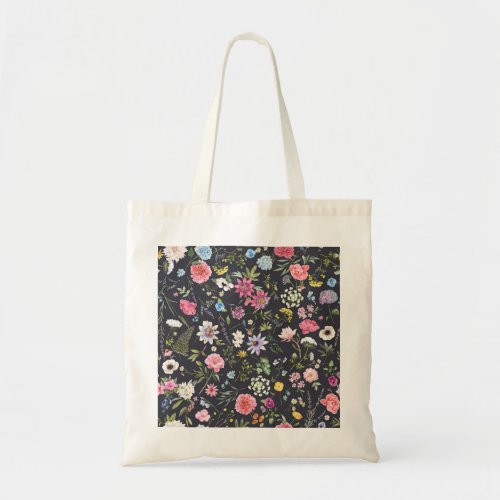 Watercolor Floral Gentle Summer Pattern Tote Bag
