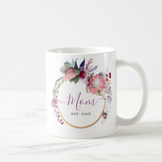 Watercolor Floral & Gold Baby Shower Coffee Mug (Right)
