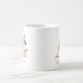 Watercolor Floral & Gold Letter A Monogram Coffee Mug (Center)