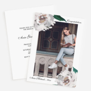 Watercolor Floral Graduation Party Invitation