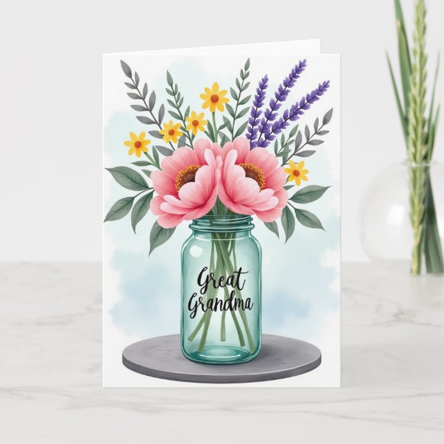 Watercolor Floral Grandma Card (Front)