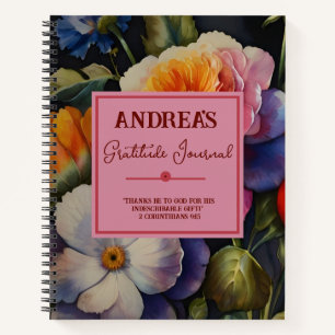 Watercolor Floral Gratitude Journal Notebook