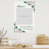Watercolor Floral Green Bridal Shower Photo Prop Poster (Kitchen)
