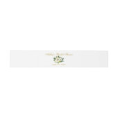 Watercolor Floral Green Gold Bridal Shower Invitation Belly Band (Flat)