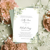 Ivory And Sage Chic Elegant Floral Wedding Invitation