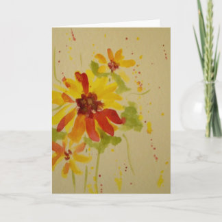 Watercolor Floral Greeting Card ~ Blank Inside