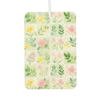 Watercolor Floral Grid Pattern Air Freshener