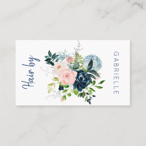 Watercolor floral hair salon next appointment business card