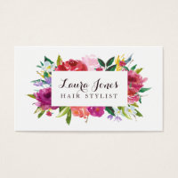 Watercolor Floral Hair Stylist Appointment Cards