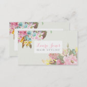 Watercolor Floral Hair Stylist Appointment Cards (Front/Back)