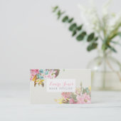 Watercolor Floral Hair Stylist Appointment Cards (Standing Front)
