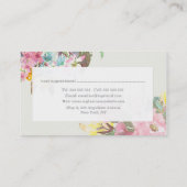 Watercolor Floral Hair Stylist Appointment Cards (Back)