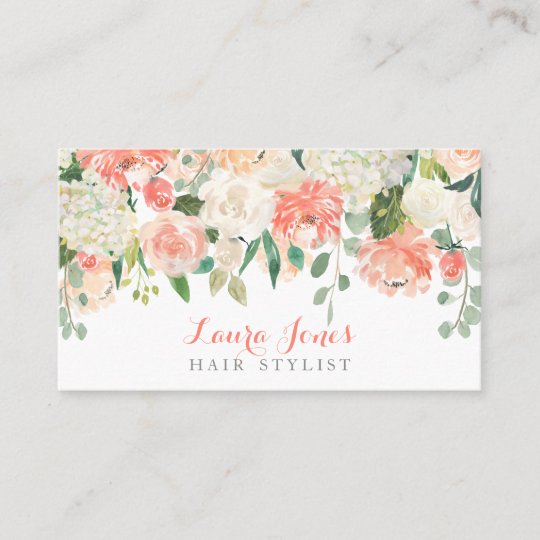 Watercolor Floral Hair Stylist Appointment Cards Zazzle Com