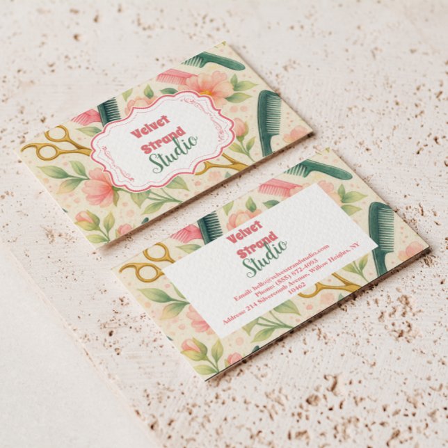 Watercolor Floral Hair Stylist Business Card (Creator Uploaded)