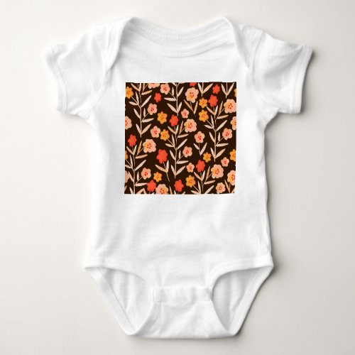 Watercolor Floral Hand Drawn Texture Baby Bodysuit