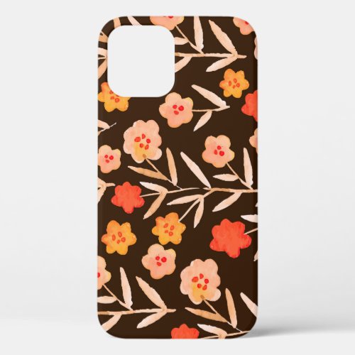 Watercolor Floral Hand Drawn Texture iPhone 12 Case
