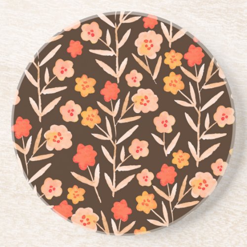Watercolor Floral Hand Drawn Texture Coaster