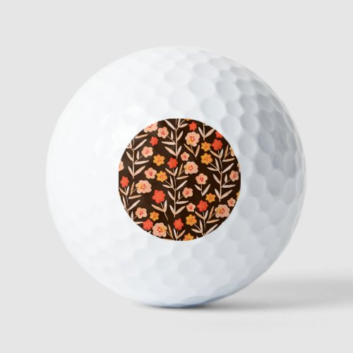 Watercolor Floral Hand Drawn Texture Golf Balls
