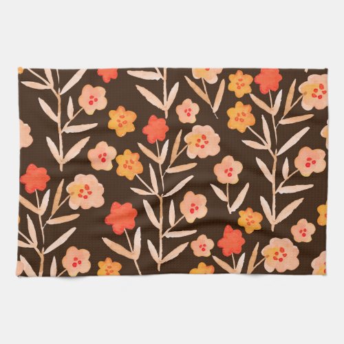 Watercolor Floral Hand Drawn Texture Kitchen Towel