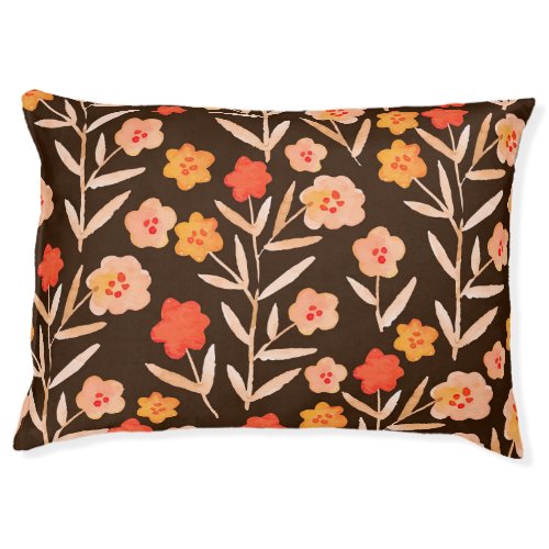 Watercolor Floral Hand Drawn Texture Pet Bed